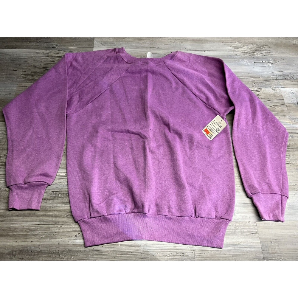 Vintage Tar Heel Sports Sweatshirt L Purple Blank‎ Raglan Crewneck USA Made
